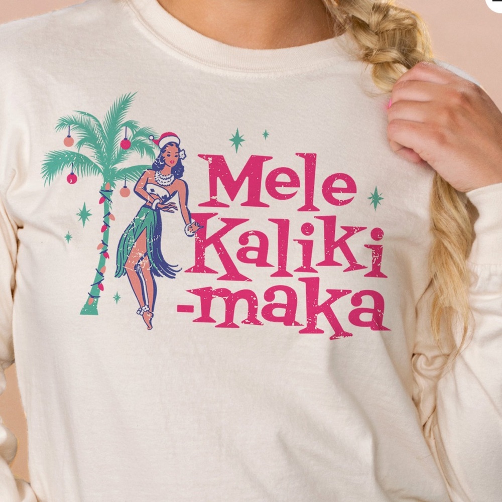Mele Kalikimaka Cream Sweatshirt - Small